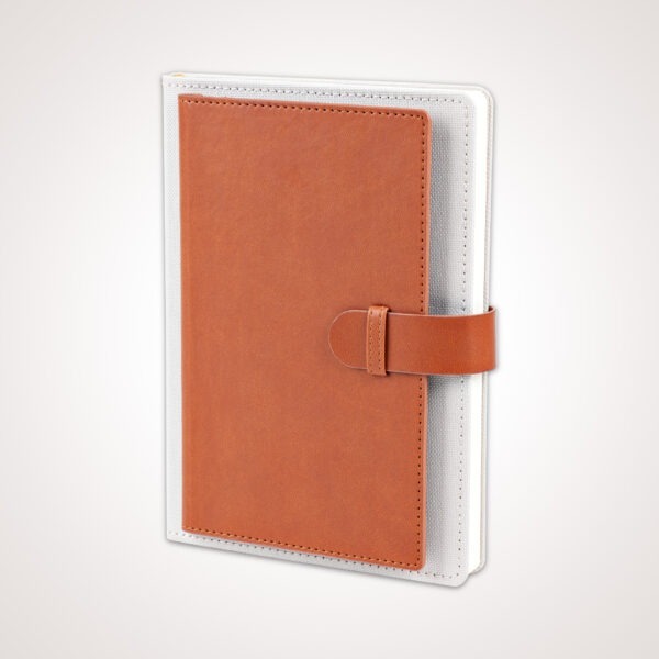 Canvas Diary in Brown & White