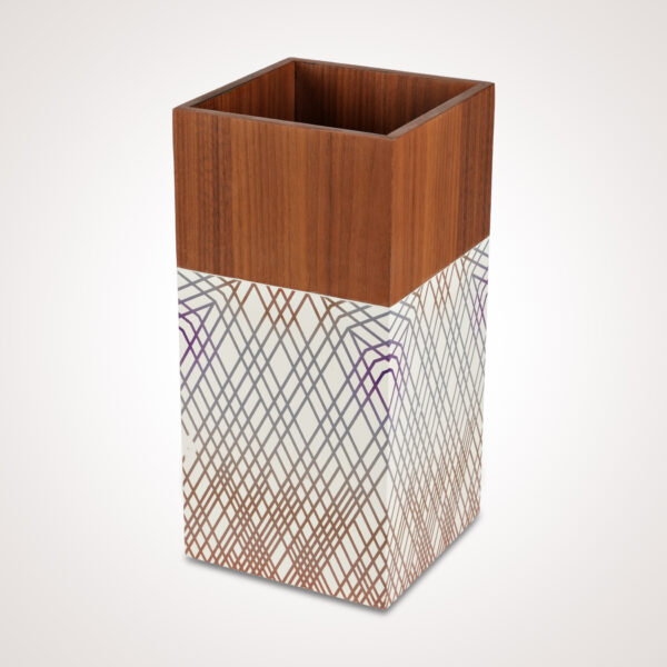 Refined Wooden Waste Receptacle